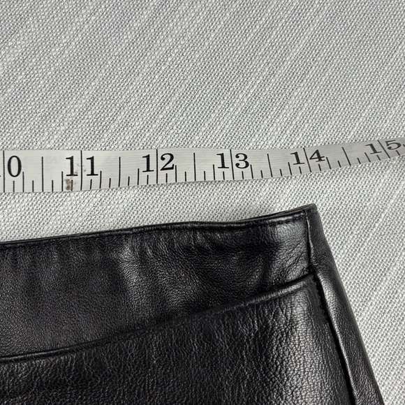 ISABEL Black Genuine Leather Mini Skirt Belted High Waist 26” XS Y2K Butter Soft - Picture 6 of 7